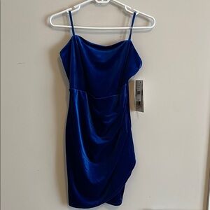 Elegant Blue Satin Dress